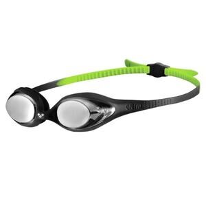 Arena Spider Mirror Junior Age 6-12 Soft Seals Swim Goggles Black-Silver-Green